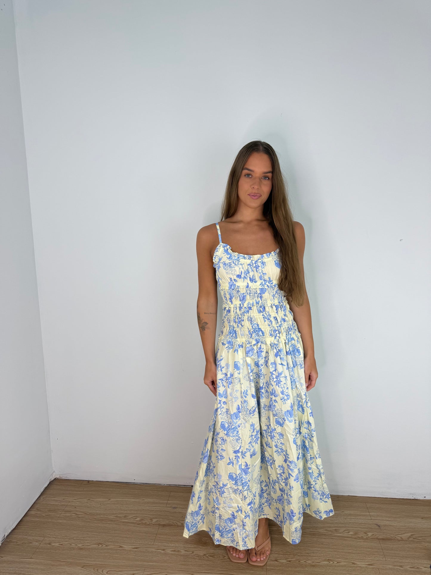 Jolie Smocked midi dress