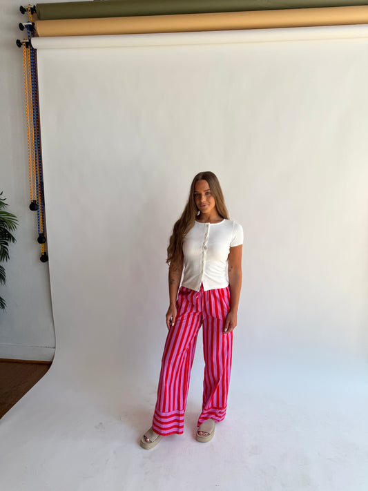 Poplin striped pants