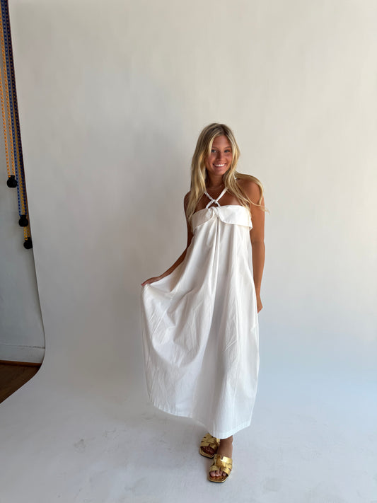 Cotton halter neck maxi dress