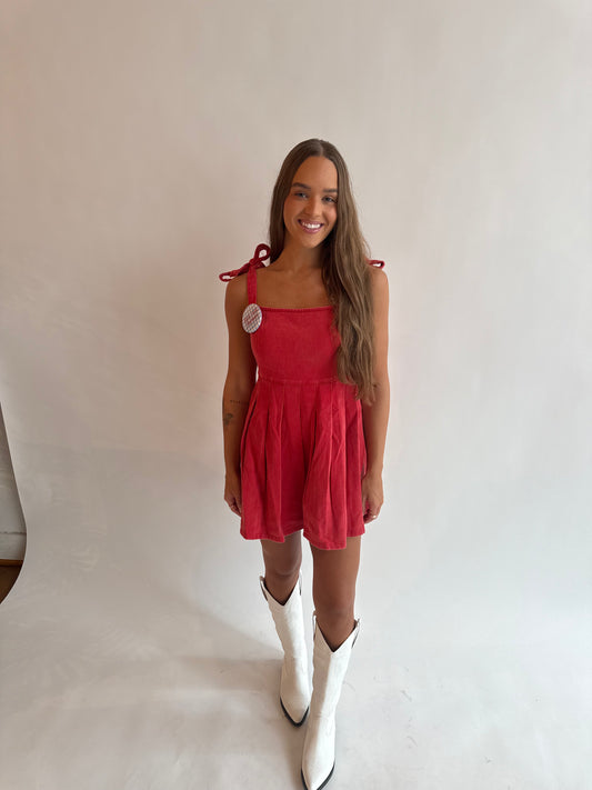 Red Hot denim dress
