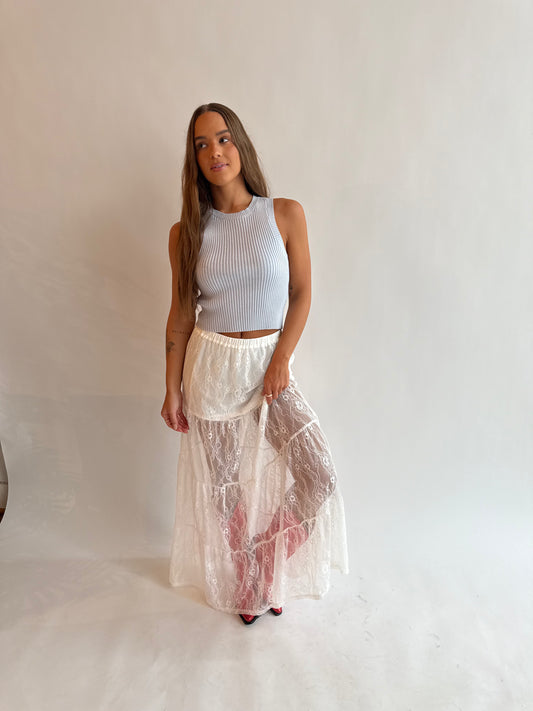 Light blue knit tank