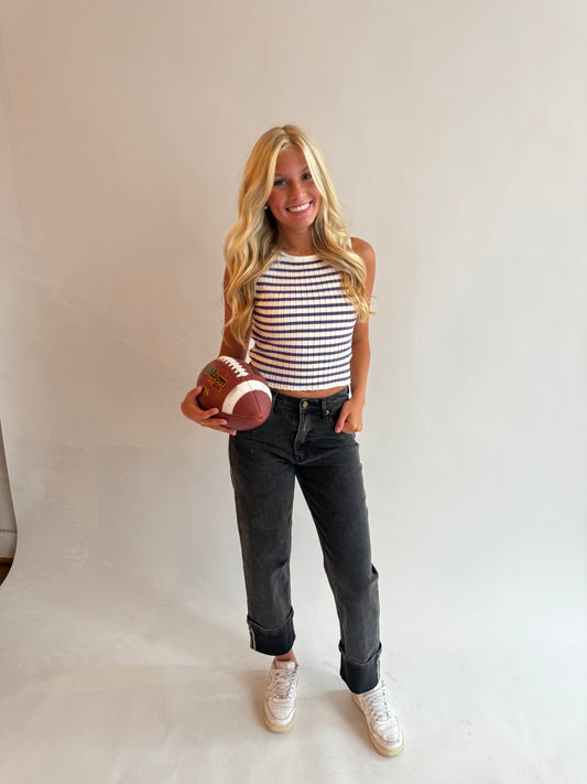 Run It again striped tank