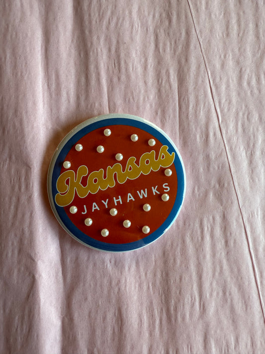 Kansas Jayhawks pearl pin