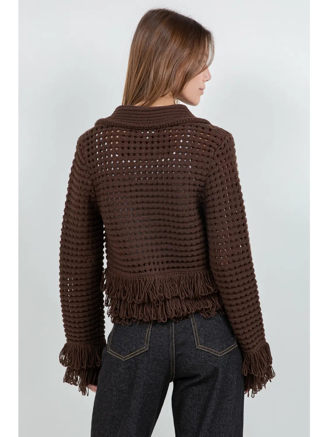 Fringe detail cardigan