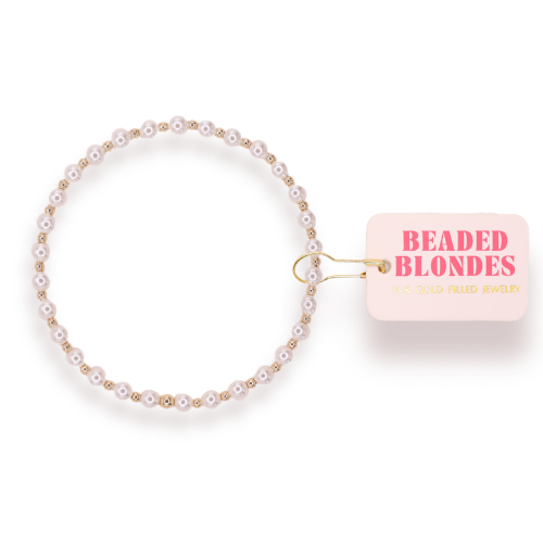 Mini Luci Pearl Bracelet in Gold: Standard 6.75 inch