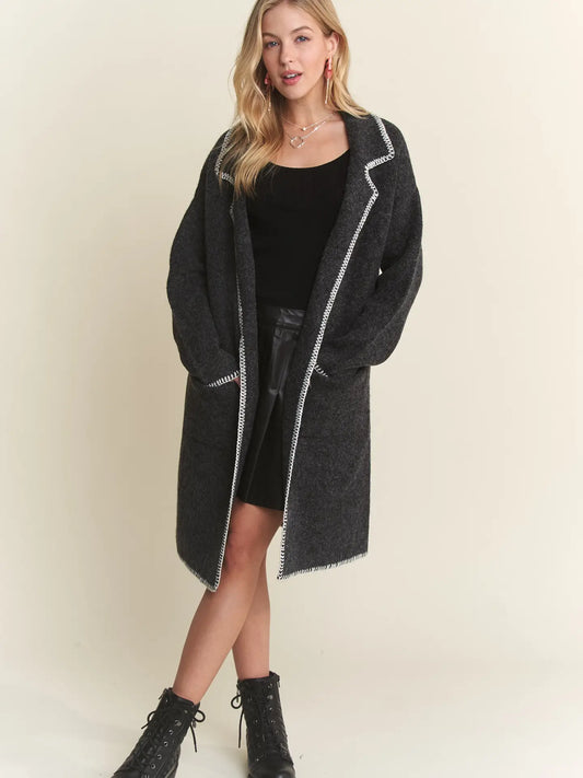 Stitch accent cardigan