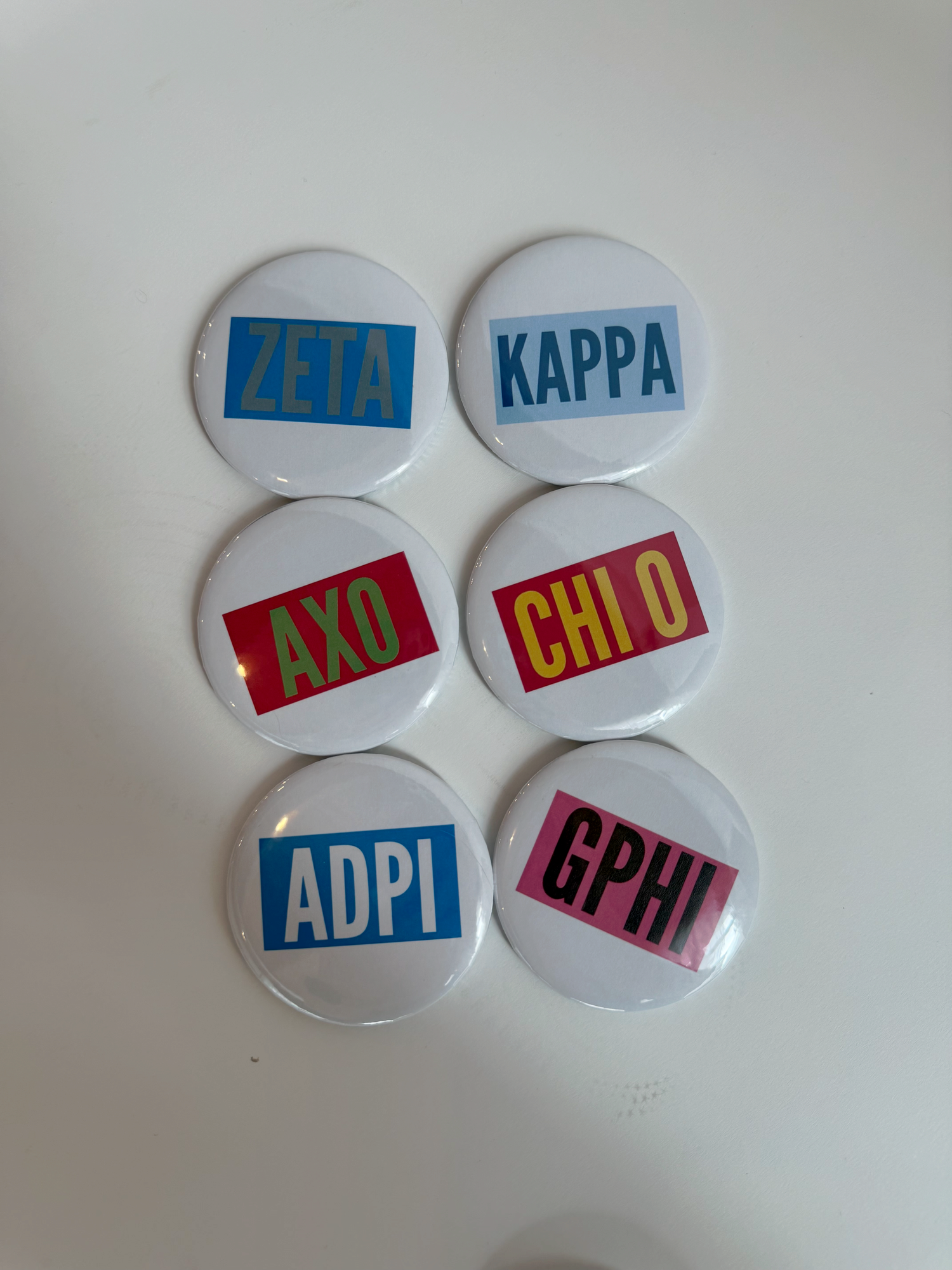 Go Greek Button Colorblock Greek Buttons – shopunrulyboutique