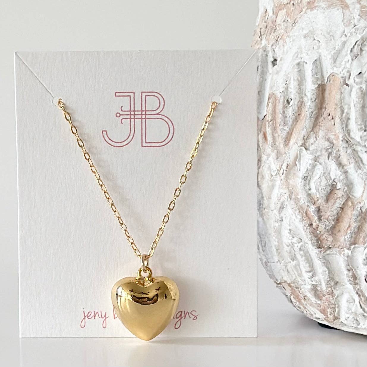 Delicate Puff Heart Necklace: Mini