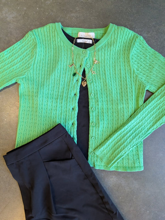 Kelly Green button up sweater