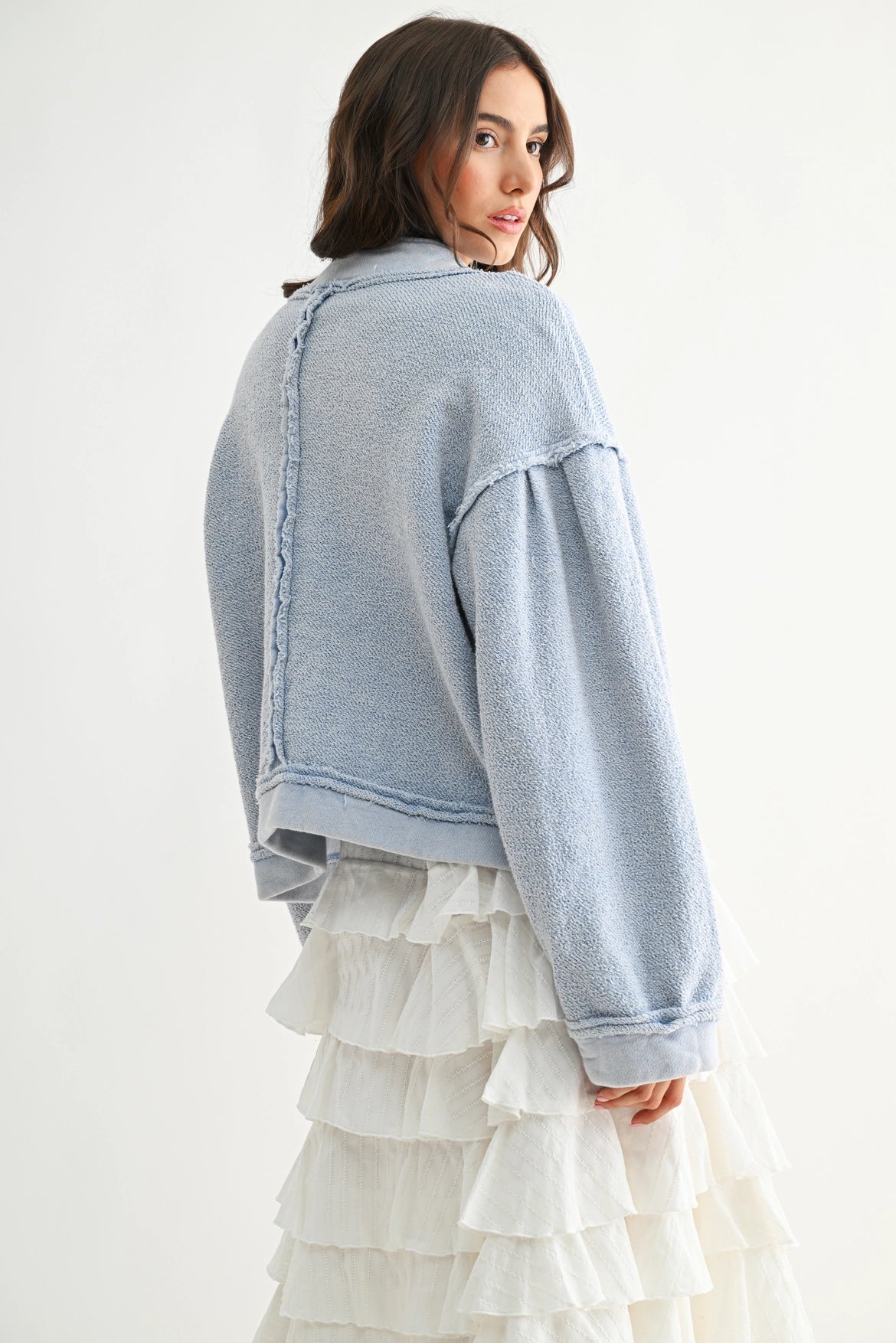 Textured button up jacket