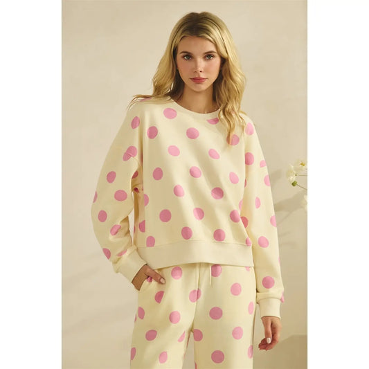 Polka dot crew neck