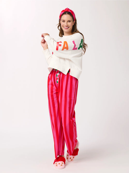 Festive stripe boxer pants