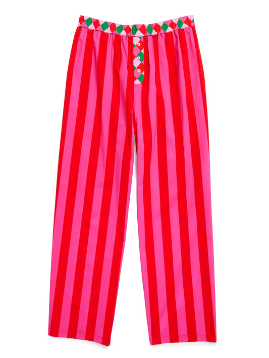 Festive stripe boxer pants
