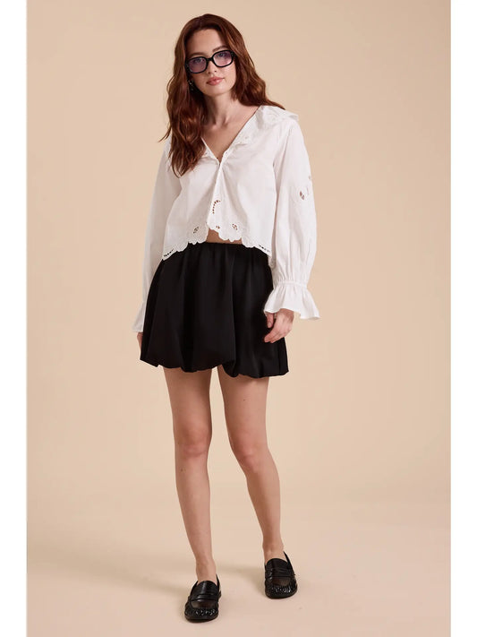 Eyelet detail blouse