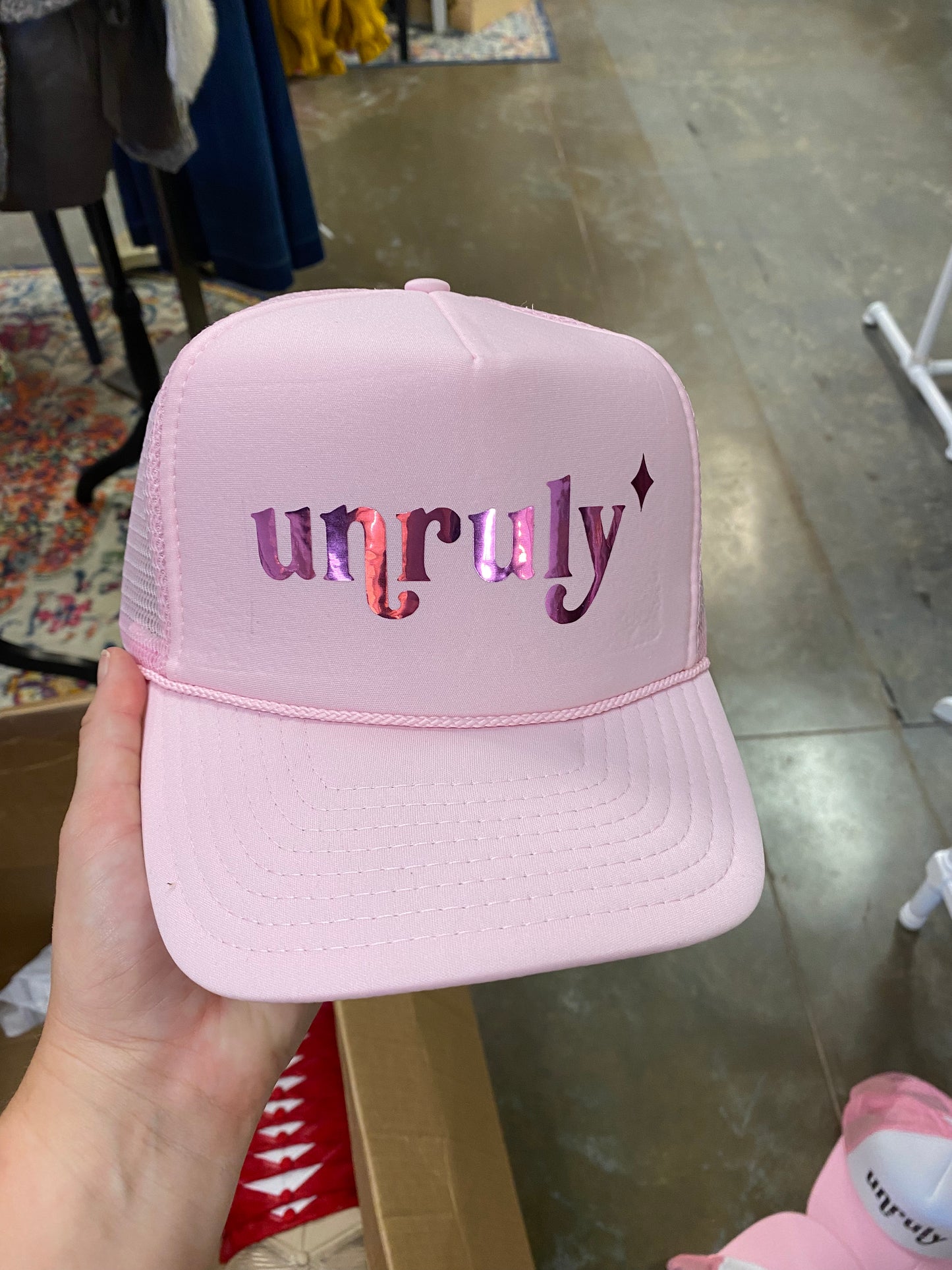 Pink Unruly Trucker Hat