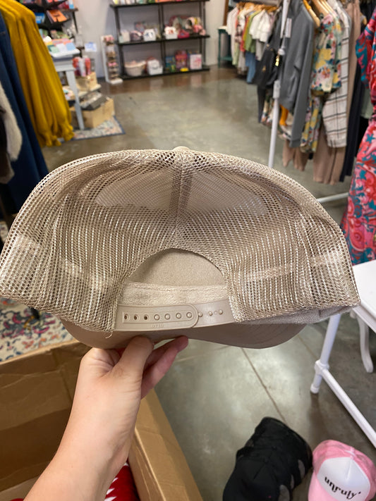 Tan Smiley Trucker Hat